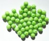25 8mm Satin Pea Green Round Glass Beads